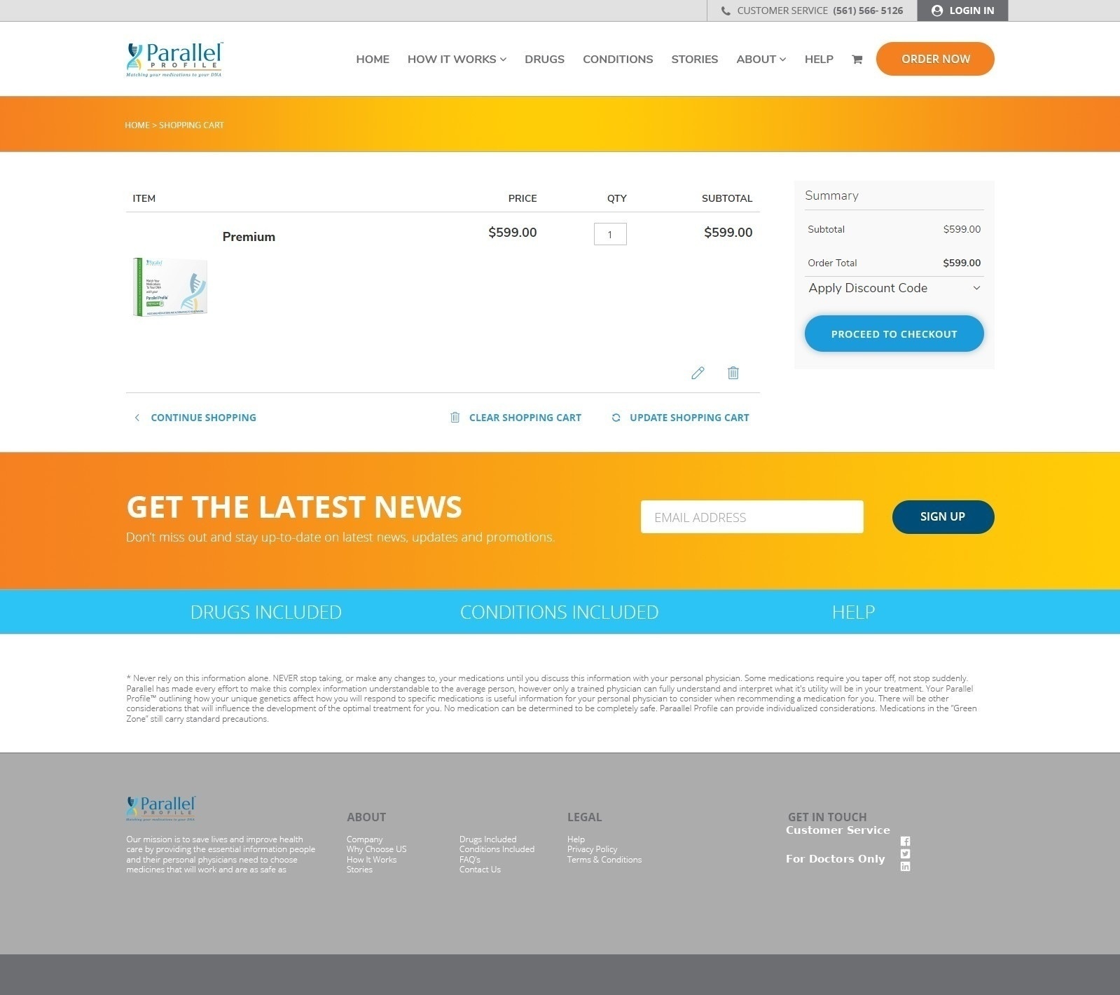 Parallel Profile Cart page design