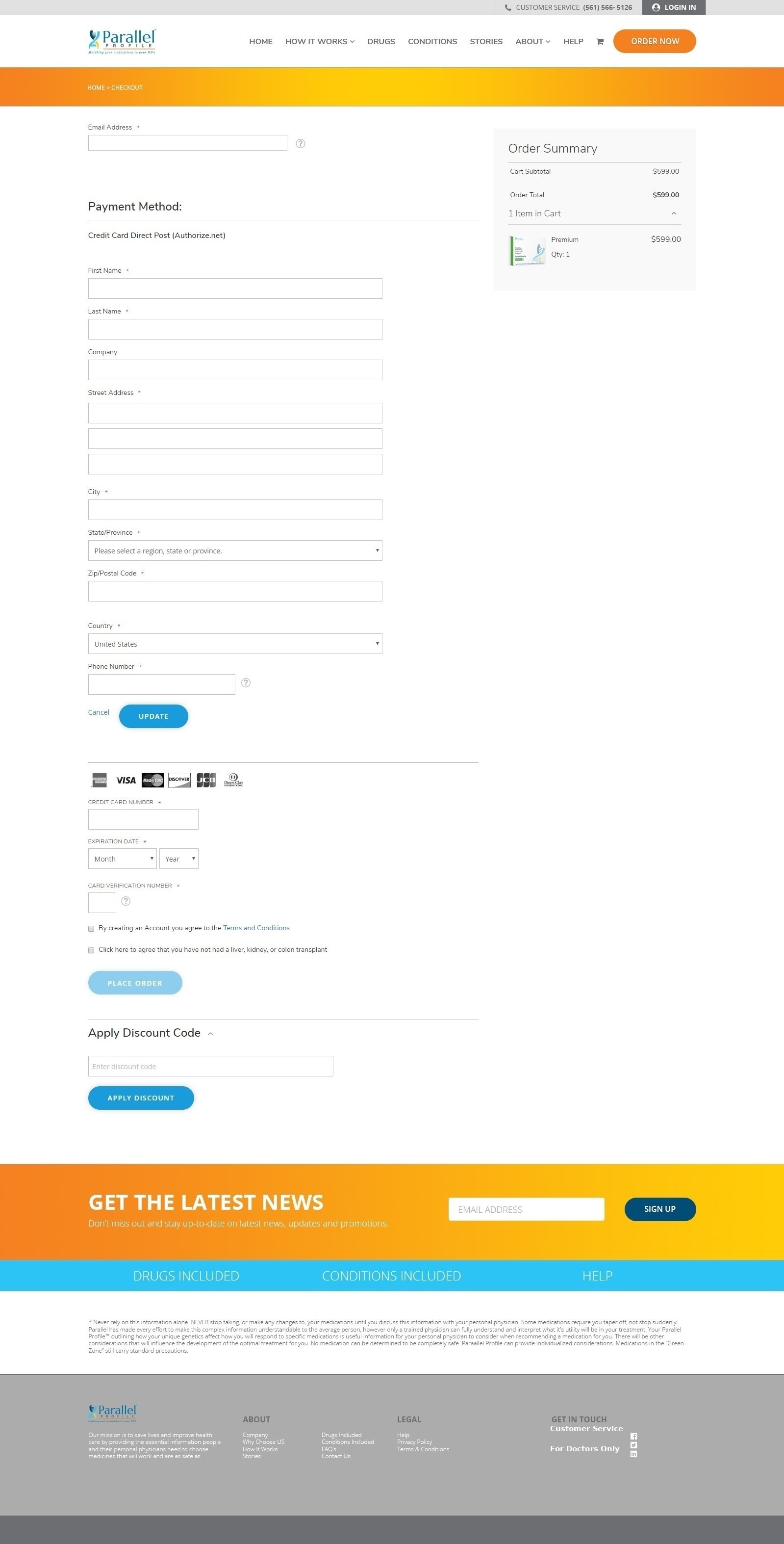 Parallel Profile Checkout page design