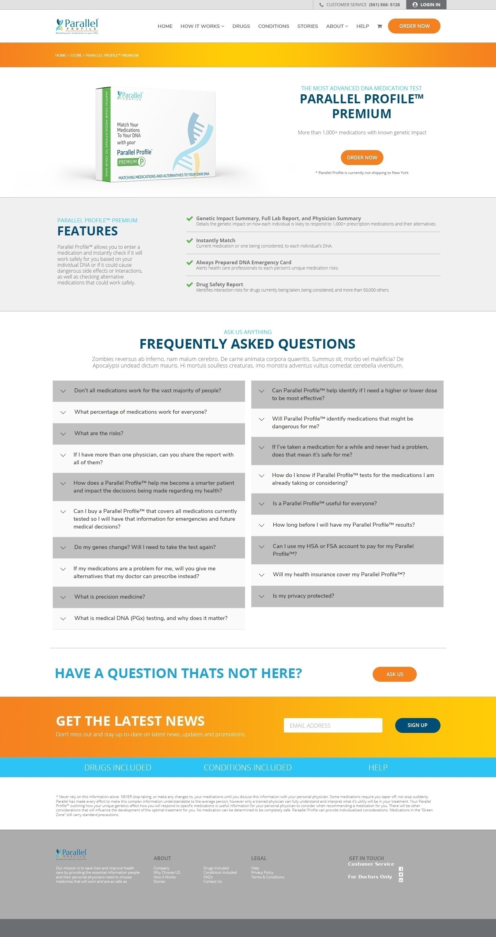 Parallel Profile Product page design